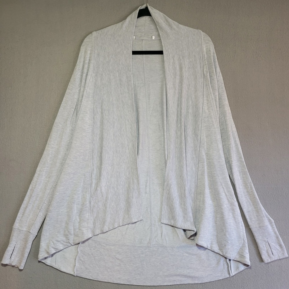 Athleta Pranayama Wrap Cardigan Light Gray Heather Modal Knit Small